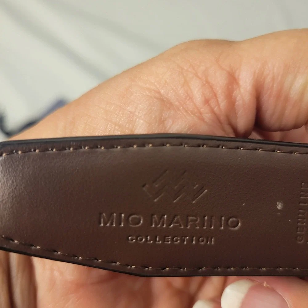 Mio Marino Leather Belt Mens 30 Mahogany Burnt Umber Classy Prong B84N-86-MBU302